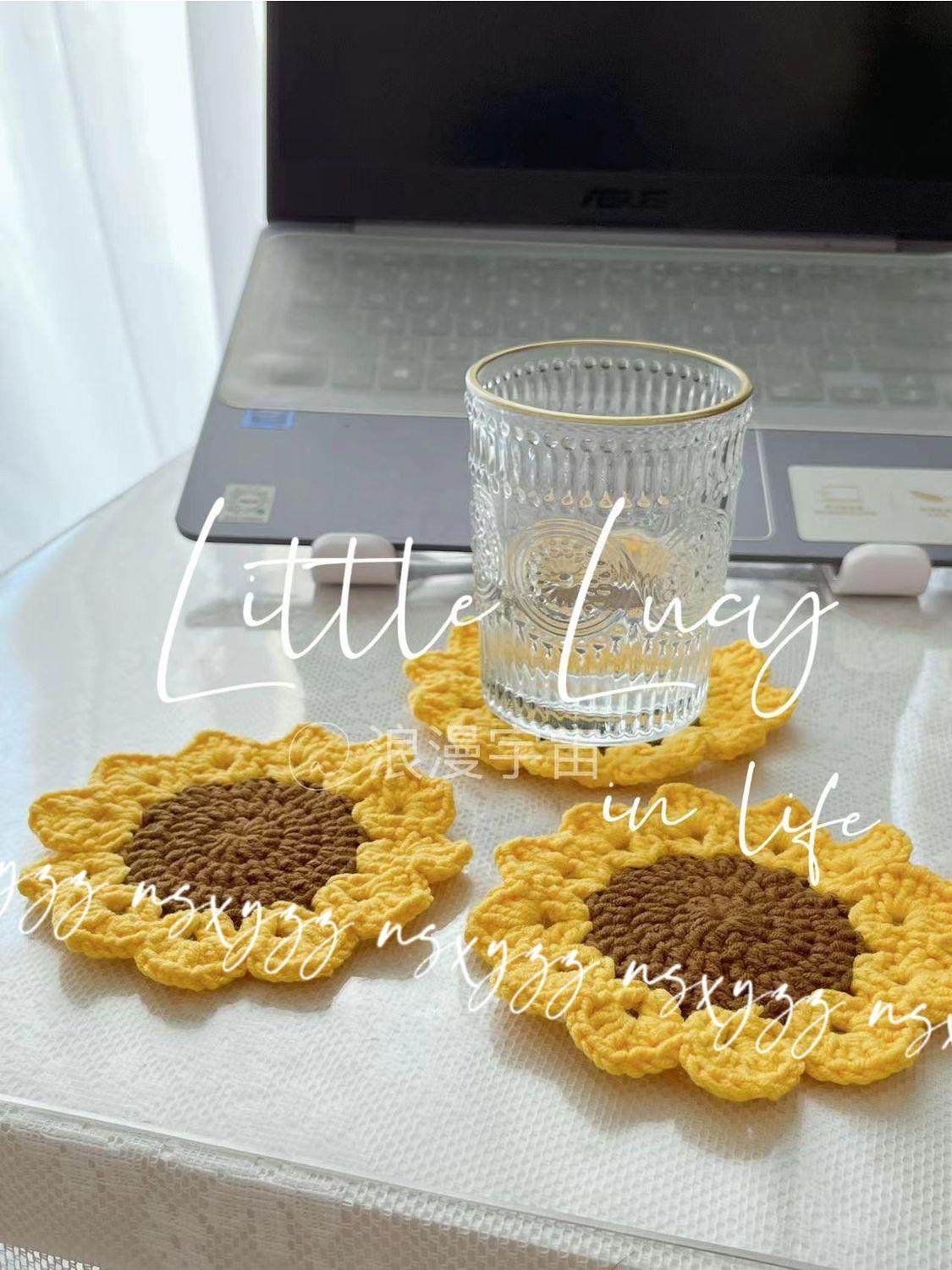 手工编织毛线杯垫钩针diy材料包解闷手工孕期打发时间送闺蜜礼物,服饰配件/皮带/帽子/围巾,DIY编织材料包,淘宝优惠券,粉丝福利购,淘宝优惠卷