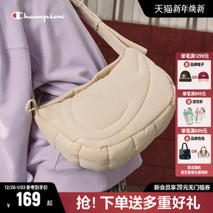 丁禹兮同款 包包女通勤斜挎包月亮包 Champion冠军单肩包25秋冬新款