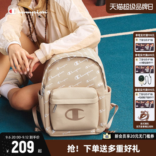Champion冠军双肩包满印老花背包