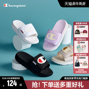 男 透气外穿一字拖增高厚底运动凉拖鞋 Champion冠军女鞋 拖鞋
