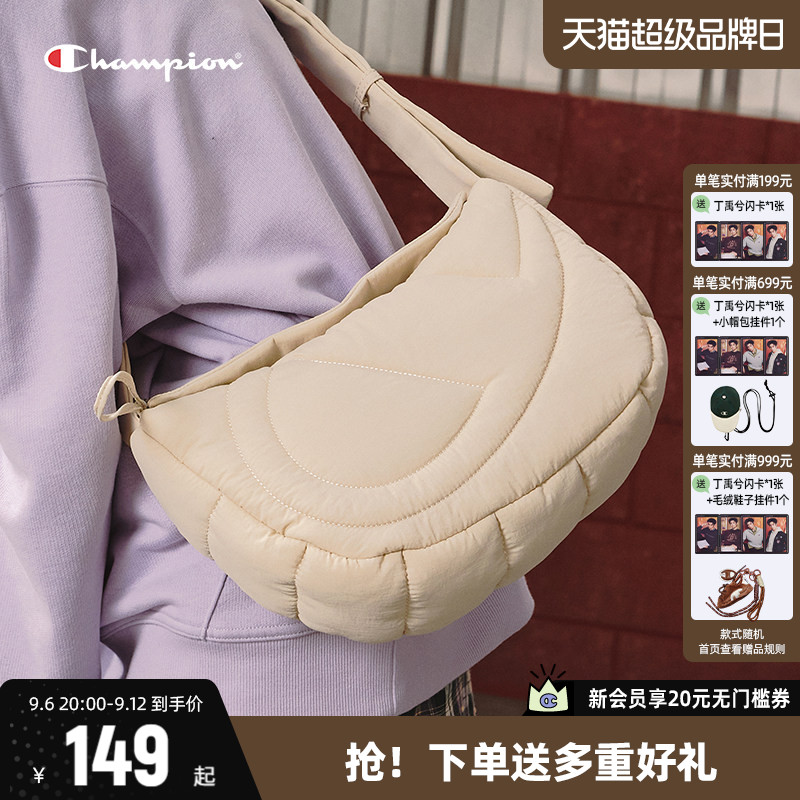 丁禹兮同款Champion冠军单肩包26夏季新款包包女通勤斜挎包月亮包