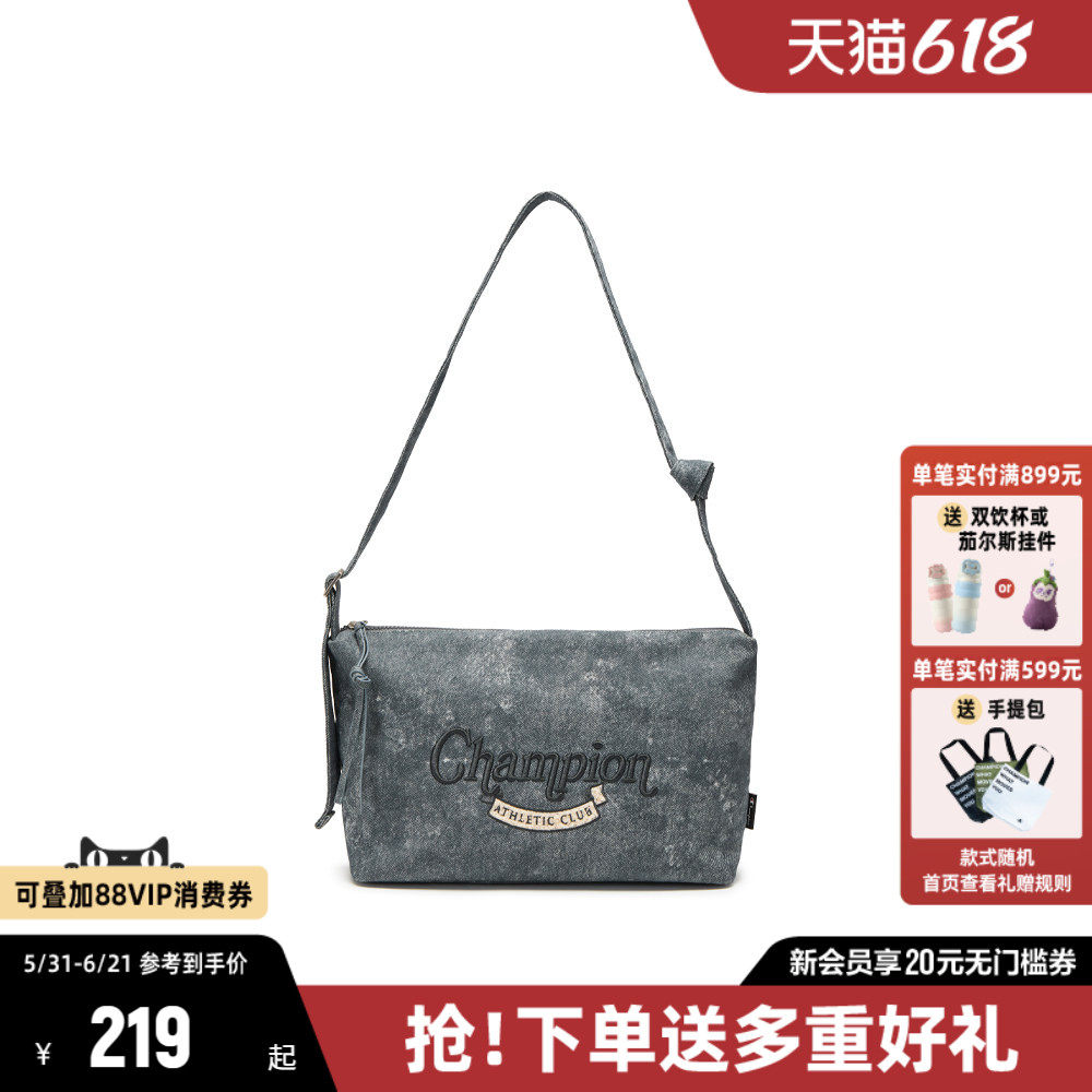 Champion冠军大容量斜挎包夏季新款女包单肩包帆布包休闲通勤包