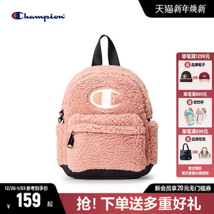 Champion冠军25年秋冬新款 羊羔毛双肩包女情侣羊羔绒包帆布包书包