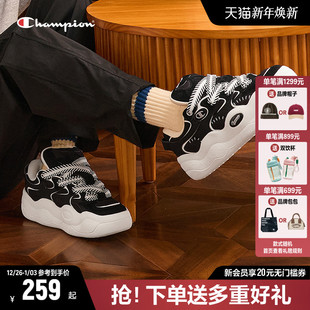 小白鞋 女圣诞系列云朵小恶魔厚底运动鞋 男 面包鞋 Champion冠军板鞋