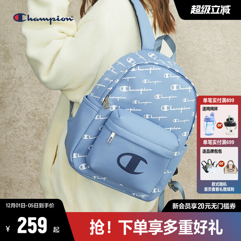 白色休闲双肩包CHAMPION男