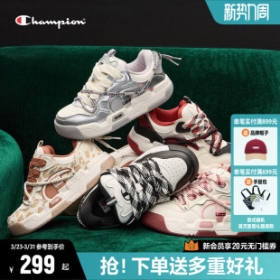 2026春季 增高厚底板鞋 新款 熊猫鞋 子 Champion冠军面包鞋 休闲鞋 女鞋