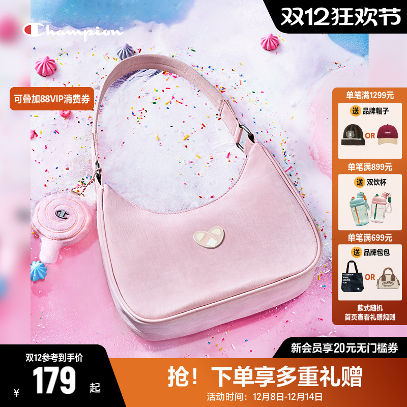 Champion冠军单肩包女2025秋冬新款糖果腋下包可爱粉色少女手提包