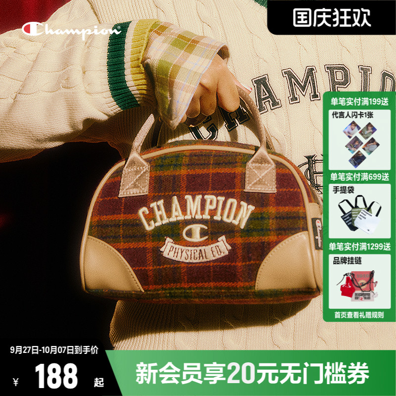 Champion复古加大刺绣斜挎包