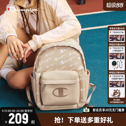 Champion冠军双肩包满印老花背包
