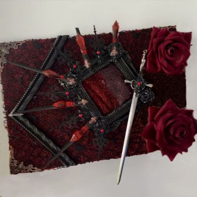 痛包材料红色扎板餐盘吧唧托梦幻