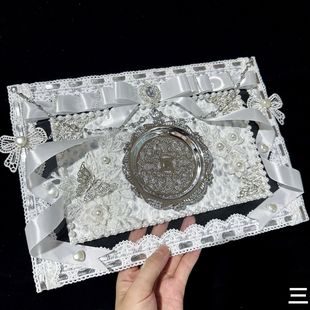 痛包diy材料全套送扎板丝带背景纸小食量银色白色系餐盘痛包diy