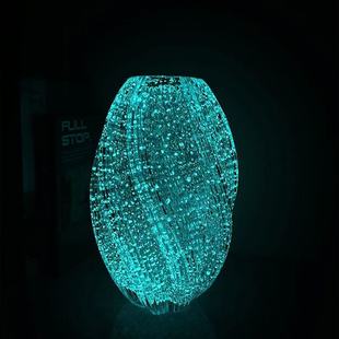 与花同行 |轻奢简约夜光玻璃花瓶摆件水养鲜切花玫瑰百合风