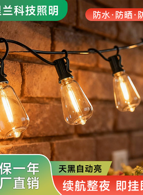 太阳能led灯串2025新款户外防水庭院婚庆氛围灯露营装饰ST38灯串