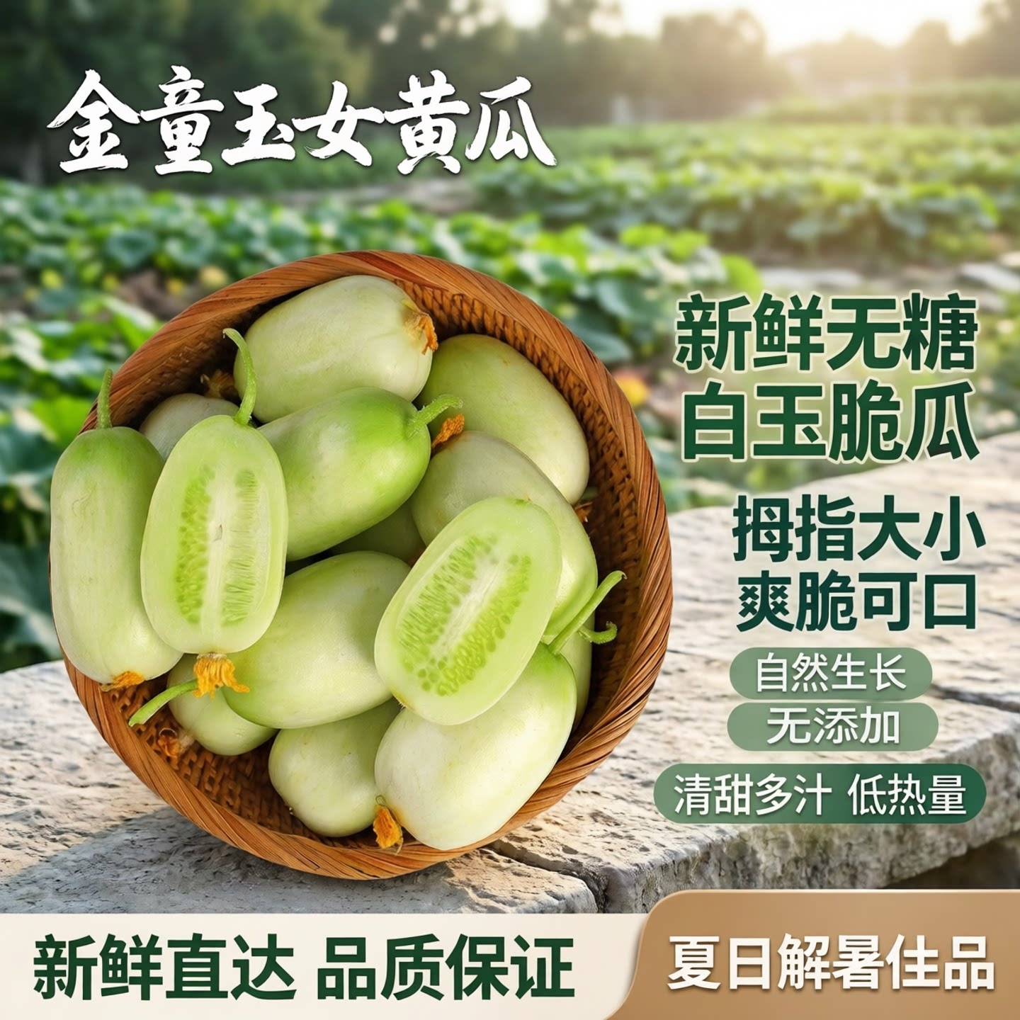 玉女水果黄瓜拇指黄瓜清甜爽脆图片