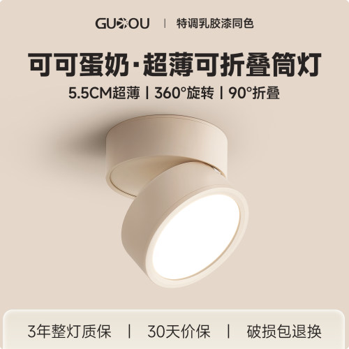 可可蛋奶明装筒灯超薄可调节角度