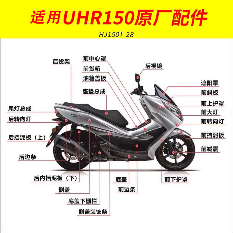 豪爵摩托车全车配件侧盖挡泥板