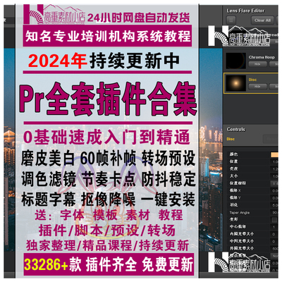 Pr插件全套合集一键安装调色转场字幕降噪磨皮特效中文版 2024Win