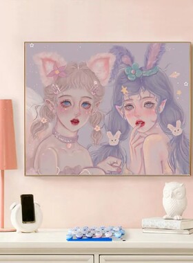 星黛露玲娜贝儿手绘油彩装饰画
