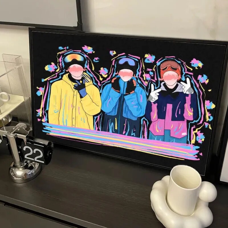 手绘DIY数字油画小画王丙烯