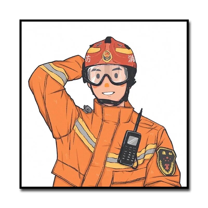 英雄消防员医生海军刑警diy数字画儿童卡通手绘填充涂色丙烯油画