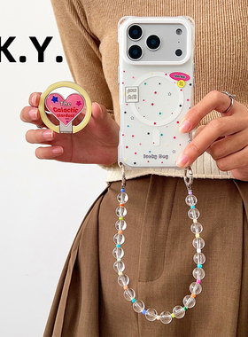 小星星新款苹果16promax带支架磁吸手机壳挂绳简约适用于华为mate70pro斜挎手提可背苹果小米17系列防摔硬壳