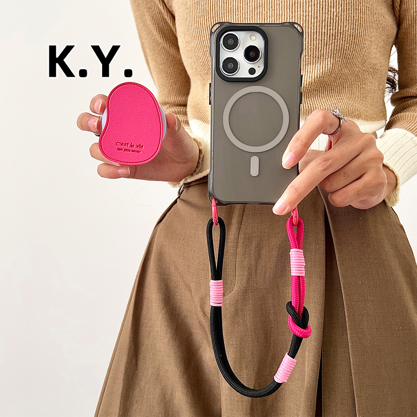 新款苹果17promax带支架磁吸手机壳挂绳适用于华为PURA70PRO斜挎可背小米15/14ULTRA保护套VIVOX100PRO手腕带