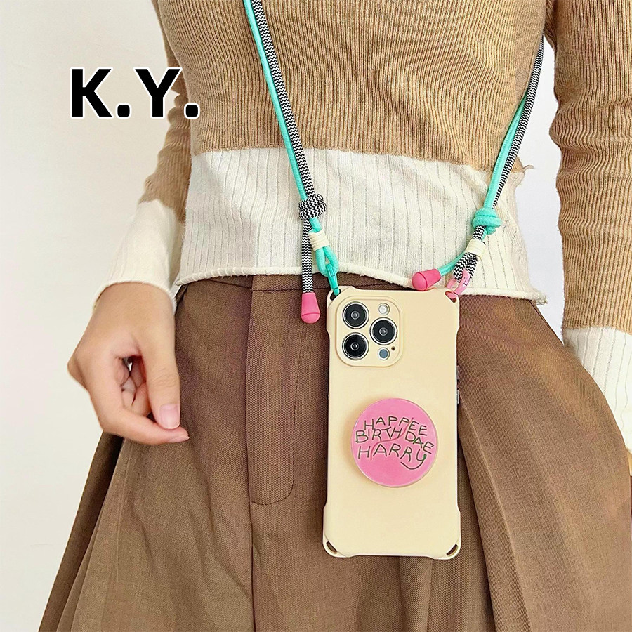 挂绳斜挎硅胶四角防摔苹果16PRO