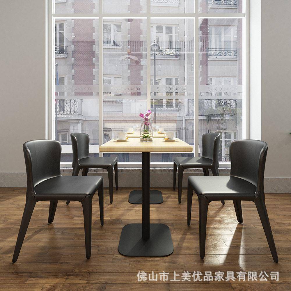 北欧风咖啡厅餐桌椅软包靠背休闲咖啡屋西餐厅桌椅套装可定制