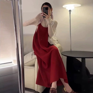 套装 打底衫 叠穿长袖 秋冬超火一整套独特漂亮吊带连衣裙子2026新款