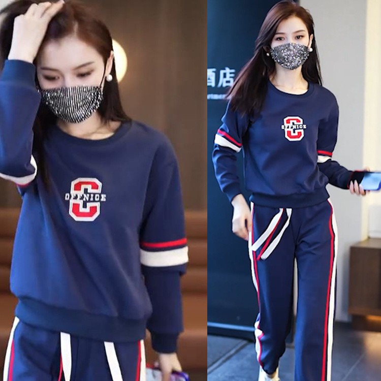 休闲运动服套装女2025春秋新款洋气减龄时尚小个子卫衣卫裤