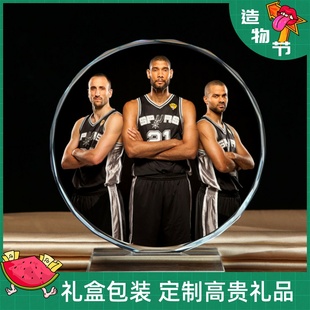 马刺队GDP马努邓肯帕克莱昂纳德周边手办模型水晶摆件生日礼物