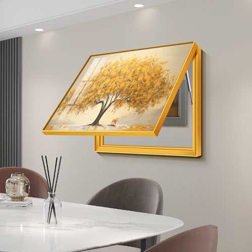 黄金发财树电表箱装饰画