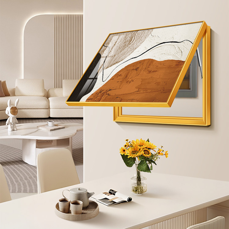 抽象高级感电表箱装饰画 画轻奢现代简约配电箱遮挡饭厅电闸开 关