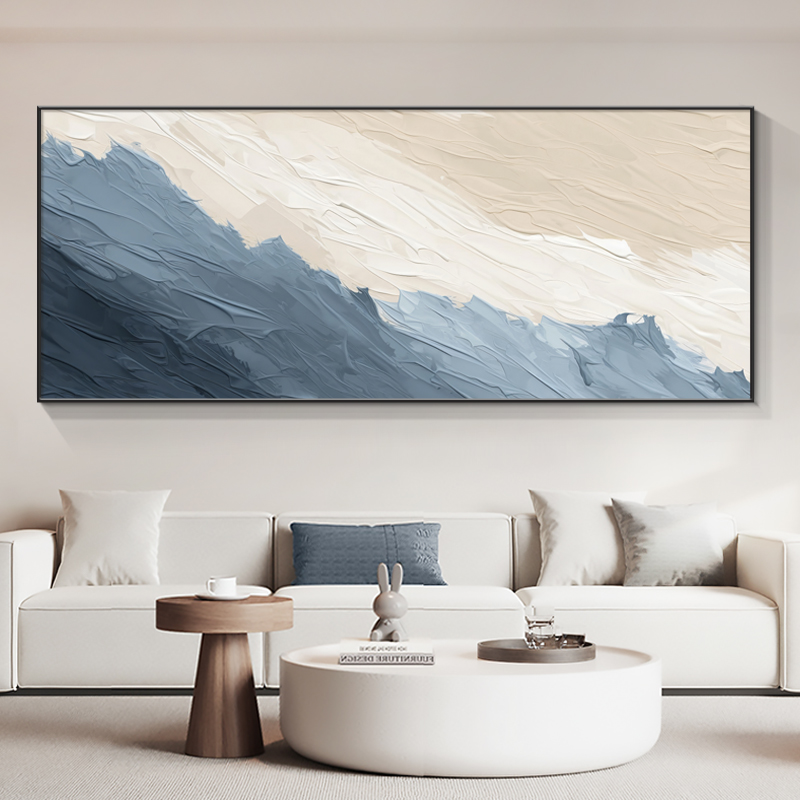 客厅纹理几何简约横版大画
