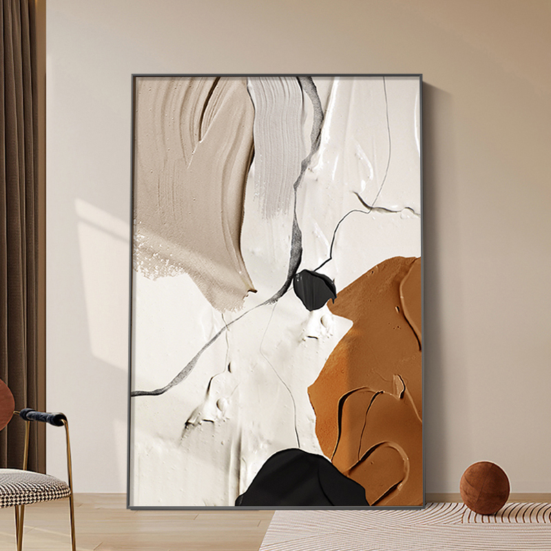 抽象艺术客厅沙发背景墙挂画高级感玄关肌理装饰画现代简约落地画