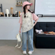 儿童牛仔裤 女童夏季 两件套 洋气大童休闲短袖 t恤夏装 套装 2025新款