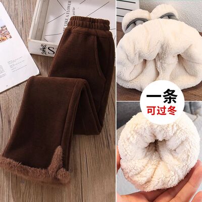 女童冬季加绒加厚裤子一条过冬
