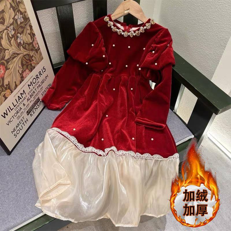 女童秋冬季拜年服泡泡袖公主裙中大儿童时尚新款加绒加厚连衣裙潮,童装/婴儿装/亲子装,连衣裙,淘宝优惠券,粉丝福利购,淘宝优惠卷
