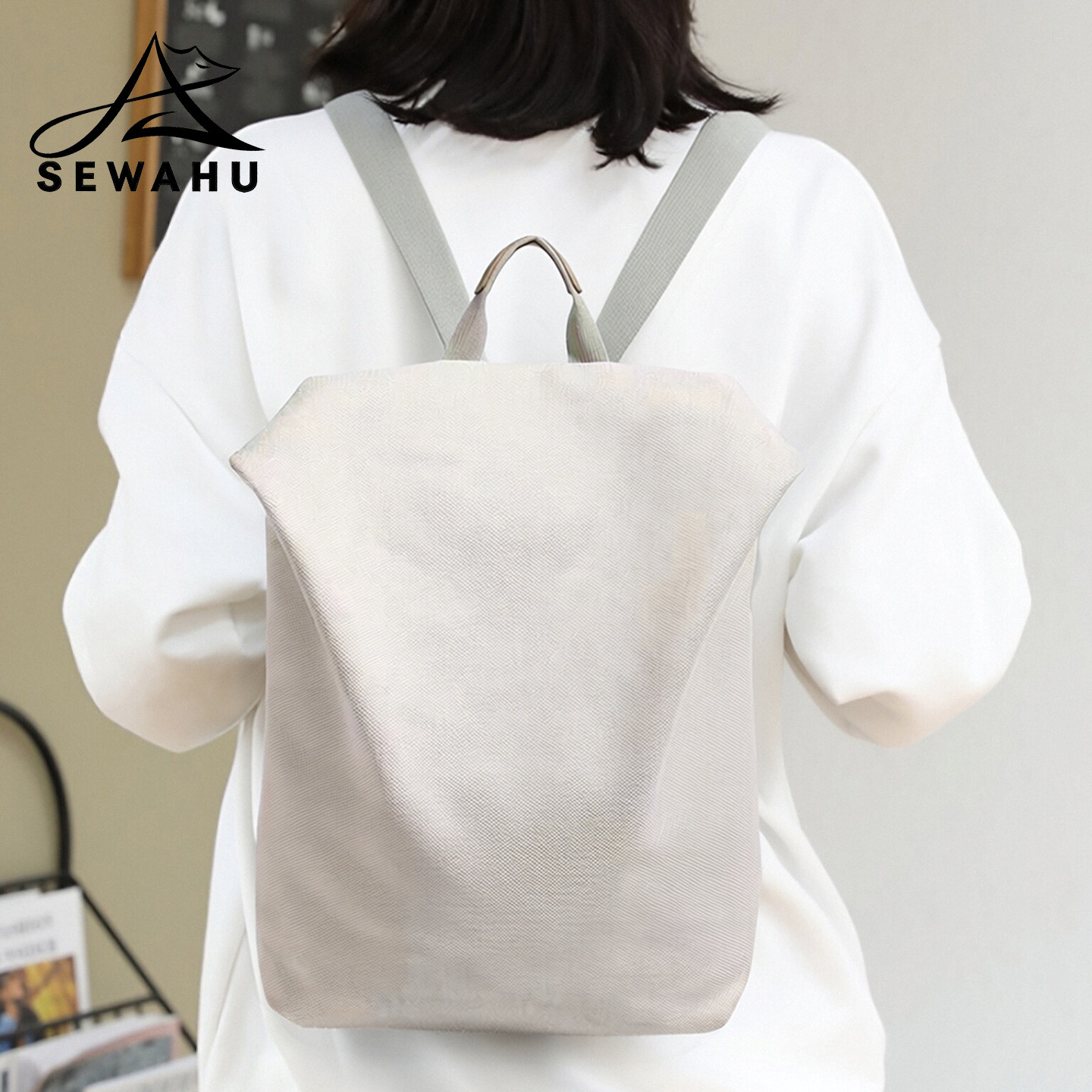 SEWAHU双肩包大容量帆布电脑背包