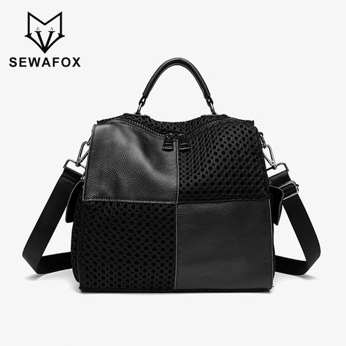 SEWAFOX拼皮双肩包2026秋季上新