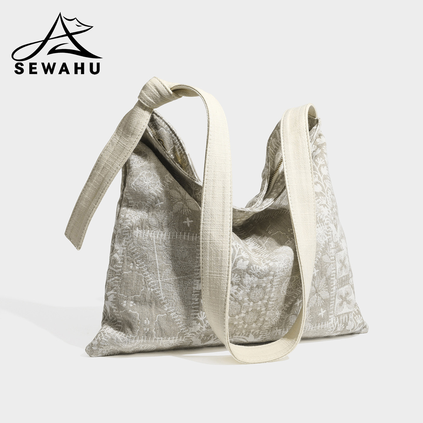 SEWAHU花朵蕾丝托特包秋季上新款