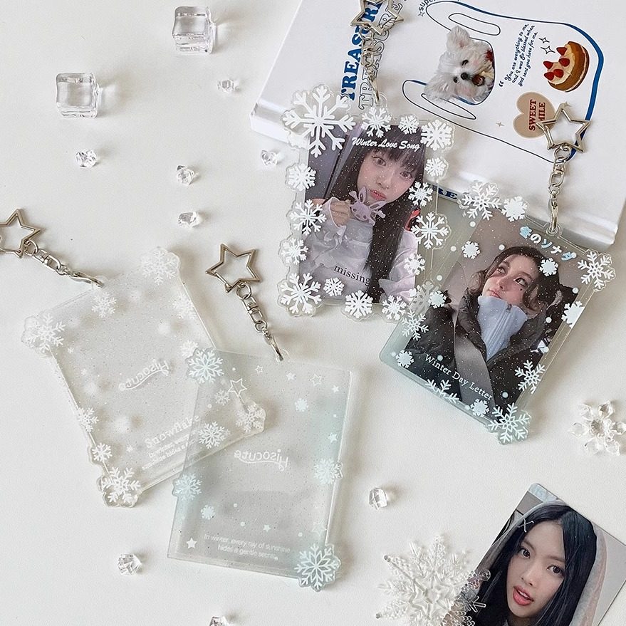 雪花亚克力透明卡套圣诞节氛围