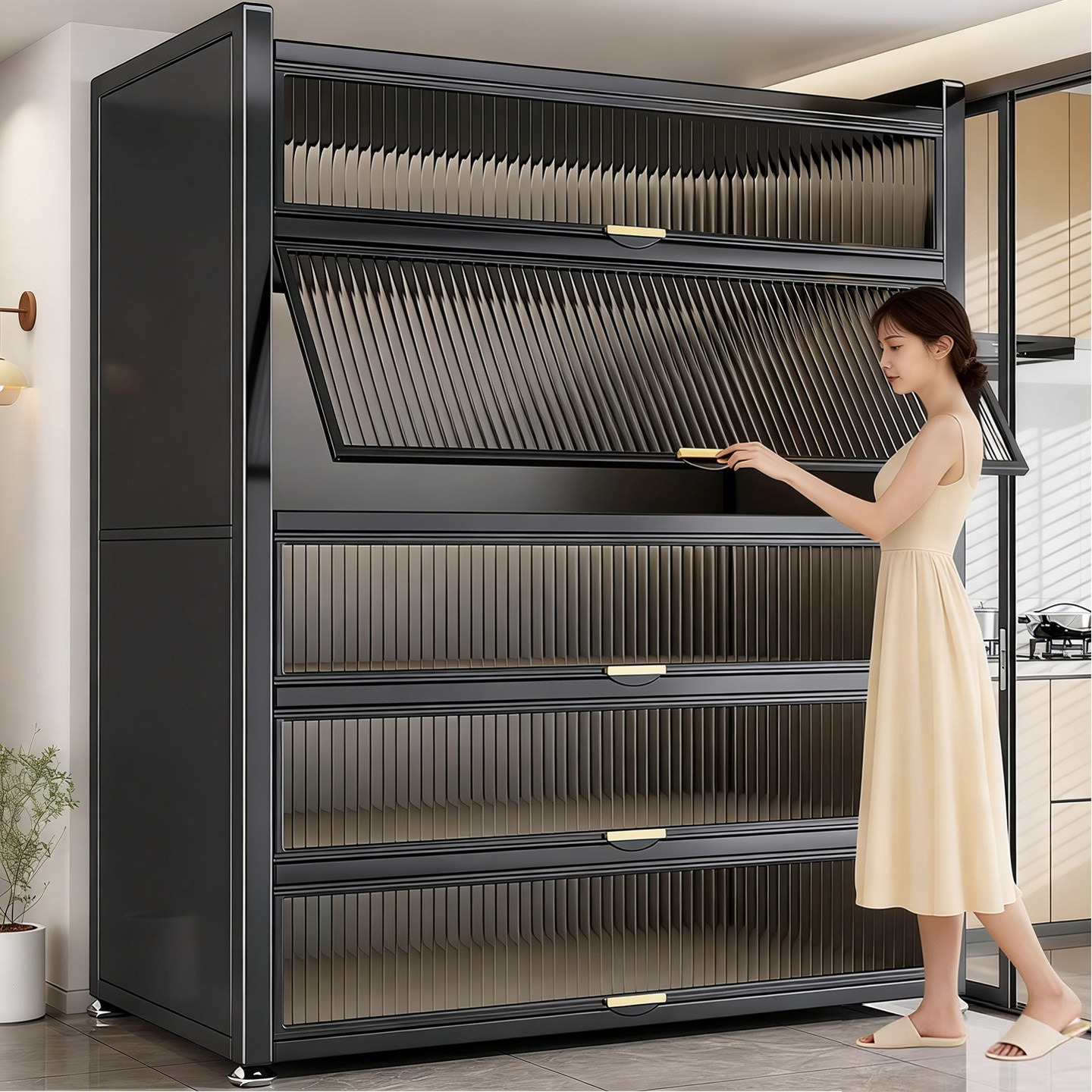 多功能微波炉收纳柜多层橱柜落地储物柜碳钢防尘置物柜厨房置物架,厨房/烹饪用具,微波炉置物架,淘宝优惠券,粉丝福利购,淘宝优惠卷