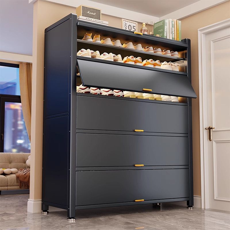 2025新款全钢鞋柜靠墙一体入户玄关收纳柜大容量储物多层防尘鞋架
