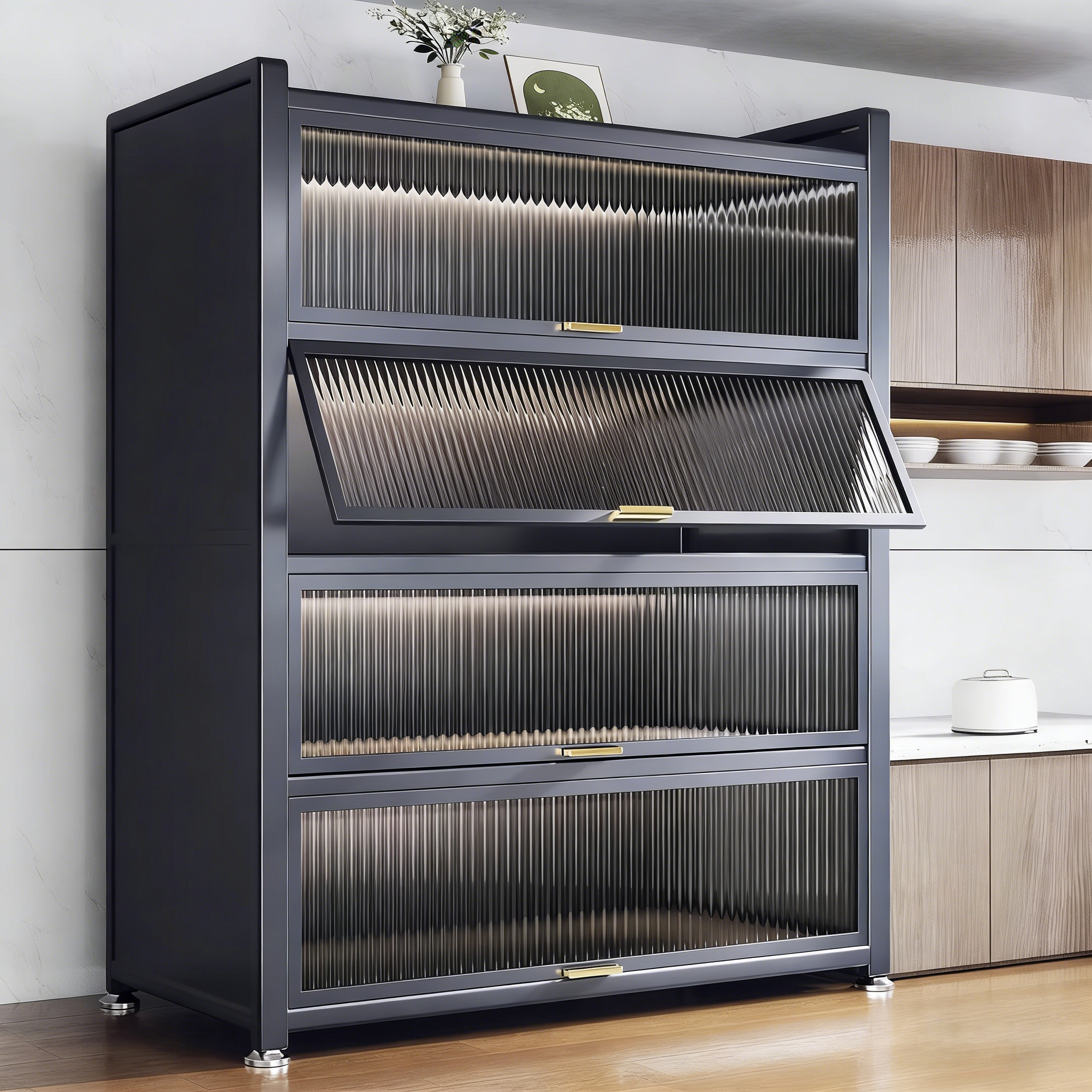 厨房置物架多层落地微波炉烤箱收纳柜家用加厚储物靠墙一体餐边柜,厨房/烹饪用具,微波炉置物架,淘宝优惠券,粉丝福利购,淘宝优惠卷