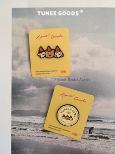 立体烤漆金属PIN胸针装 复古可爱黄铜徽章 饰小熊团子 GOODS TUNEE