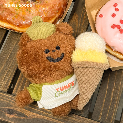 TUNEE GOODS 甜筒冰淇淋小熊 原创可爱潮流毛绒挂件变装芒果甜筒