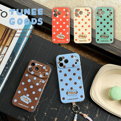TUNEE GOODS 小熊波点双层磁吸手机壳 原创插画可爱时髦手机链