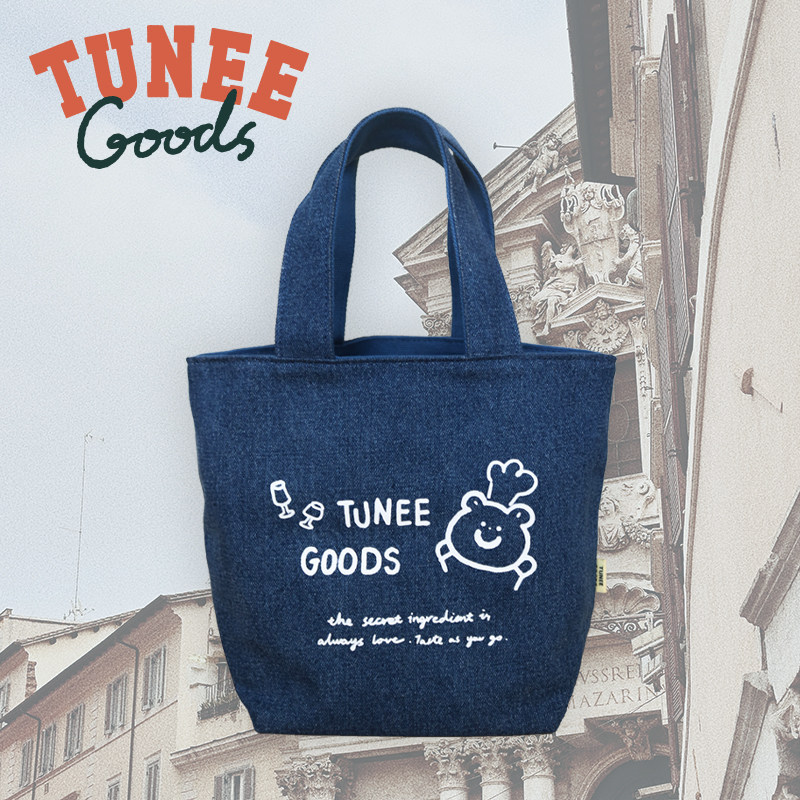 TUNEE GOODS牛仔插画小桶包 休闲百搭手拎包 时尚可爱帆布小包,箱包皮具/热销女包/男包,时尚帆布包,淘宝优惠券,粉丝福利购,淘宝优惠卷