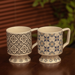 复古中古风个性马克杯陶瓷喝水杯子咖啡杯情侣水杯高颜值ins对杯